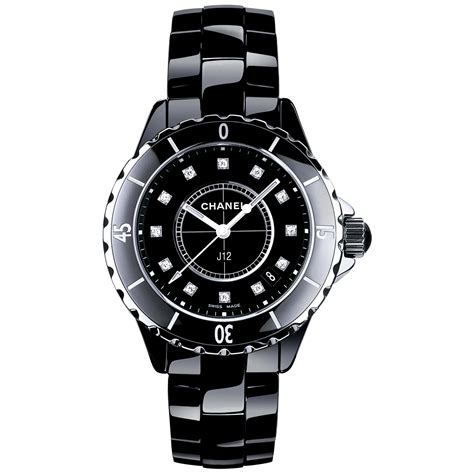 chanel black flower watch|Chanel black watch with diamonds.